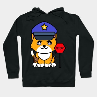 Funny orange cat police Hoodie